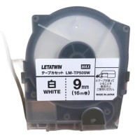 Băng giấy in nhãn cán màng polyester Letatwin LM-TP509W (9mm x 16m, màu trắng)