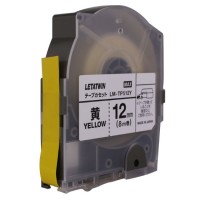 Băng giấy in nhãn cán màng polyester Letatwin LM-TP512Y (12mm x 8m, đen/vàng)