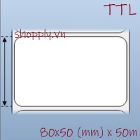 Tem nhãn giấy in chuyển nhiệt 1 tem 80x50mm, 50m
