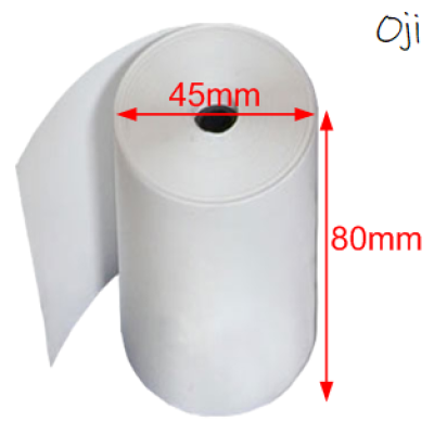 Giấy in nhiệt Oji K80x45 (rộng 79mm x Ø 45mm)