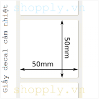 Giấy decal CẢM NHIỆT 1 tem 50x50mm, 30m