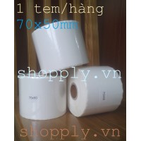 Giấy decal 1 tem 70x50mm, dài 50m (in tem nhãn mã vạch)