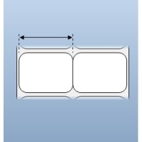 Giấy decal in chuyển nhiệt 2 tem 40x30 (mm), 50m (in tem nhãn mã vạch)