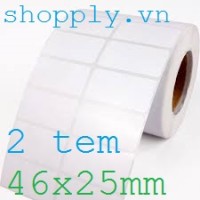 Giấy decal in mã vạch 02 tem 46x25mm, khổ 95mm, 50m