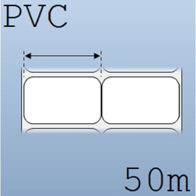 Cuộn tem nhãn nhựa PVC 2 tem 50x30mm, 50m