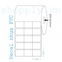 Cuộn decal nhựa PVC 03 tem 35x22mm, dài 50m