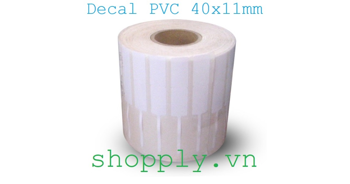 Cuộn tem nhãn nhựa PVC 40x10mm, 50m (tem trang sức, tem vàng bạc)