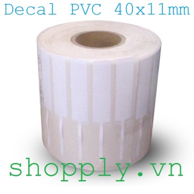 Decal nhựa PVC 40x10mm, 50m (tem vàng bạc, tem nữ trang)