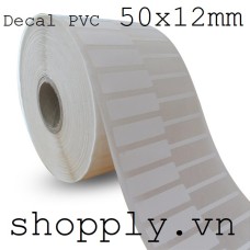 Decal nhựa PVC 50x12mm, 50m (tem vàng bạc, tem nữ trang)