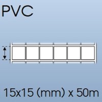 Cuộn tem nhãn giấy in chuyển nhiệt 06 tem 15x15mm, 50m
