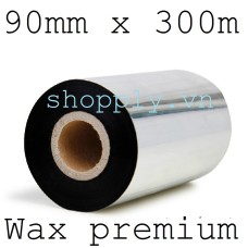 Cuộn ruy băng mực in mã vạch wax premium 90mm x 300m